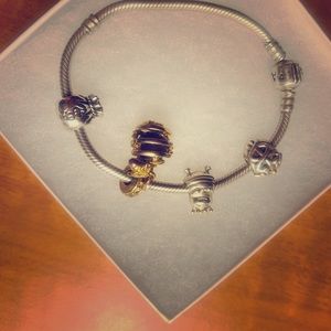 Pandora Bracelet with 4 charms